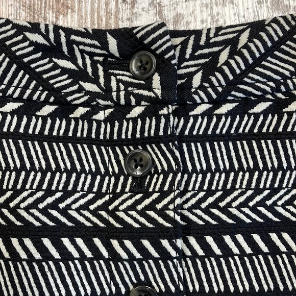 Maeve Anthropologie Fieldnotes Black White Aztec Button Front Mini Skirt Size 2 - Picture 4 of 11